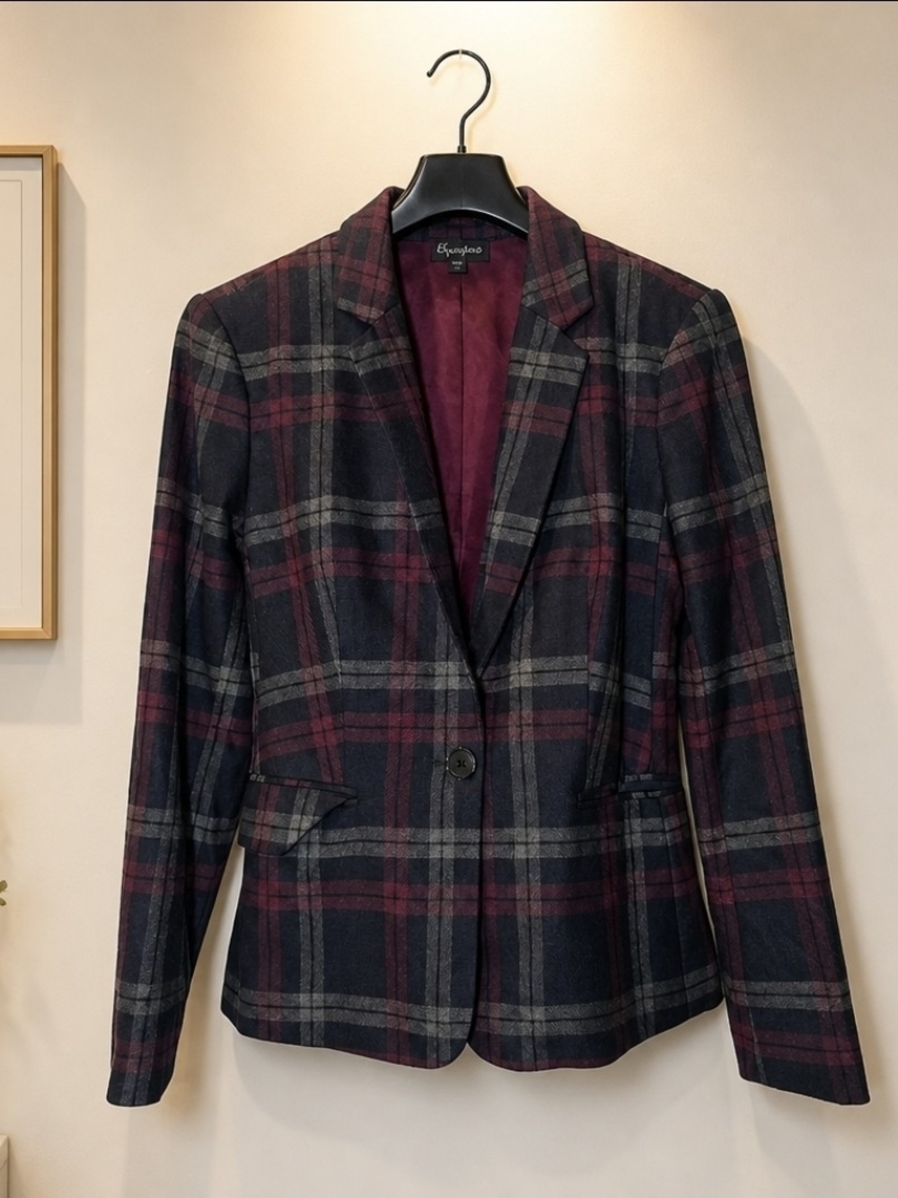 Express Women's Plaid Suit Set Blazer Jacket Columnist Pants Size 2 00R